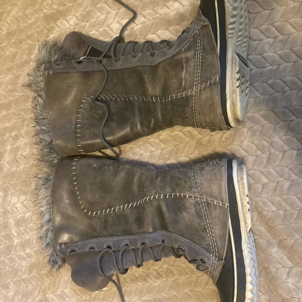 Sorel Women’s 8 Cate the Great Faux Fur Leather Lace Up Winter Boots - Picture 3 of 7